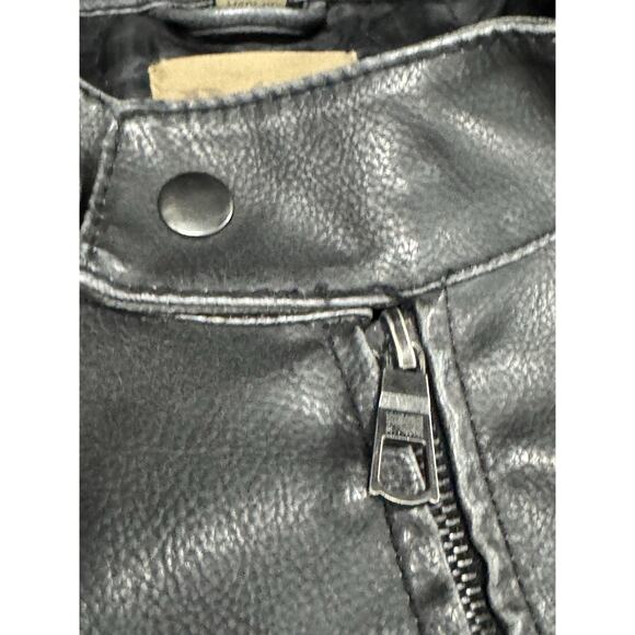 R & O Men's L Faux Leather Biker Bomber Jacket Black/Gray Stripe Wolverine Logan - Picture 9 of 10